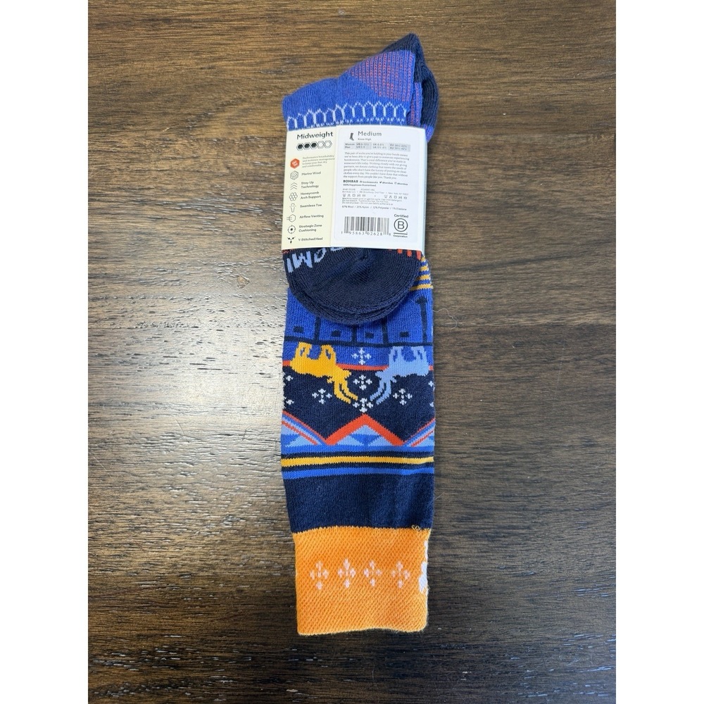 Bombas Performance Ski Snowboard Merino Wool Midweight Socks Medium Unisex NEW - Picture 4 of 5